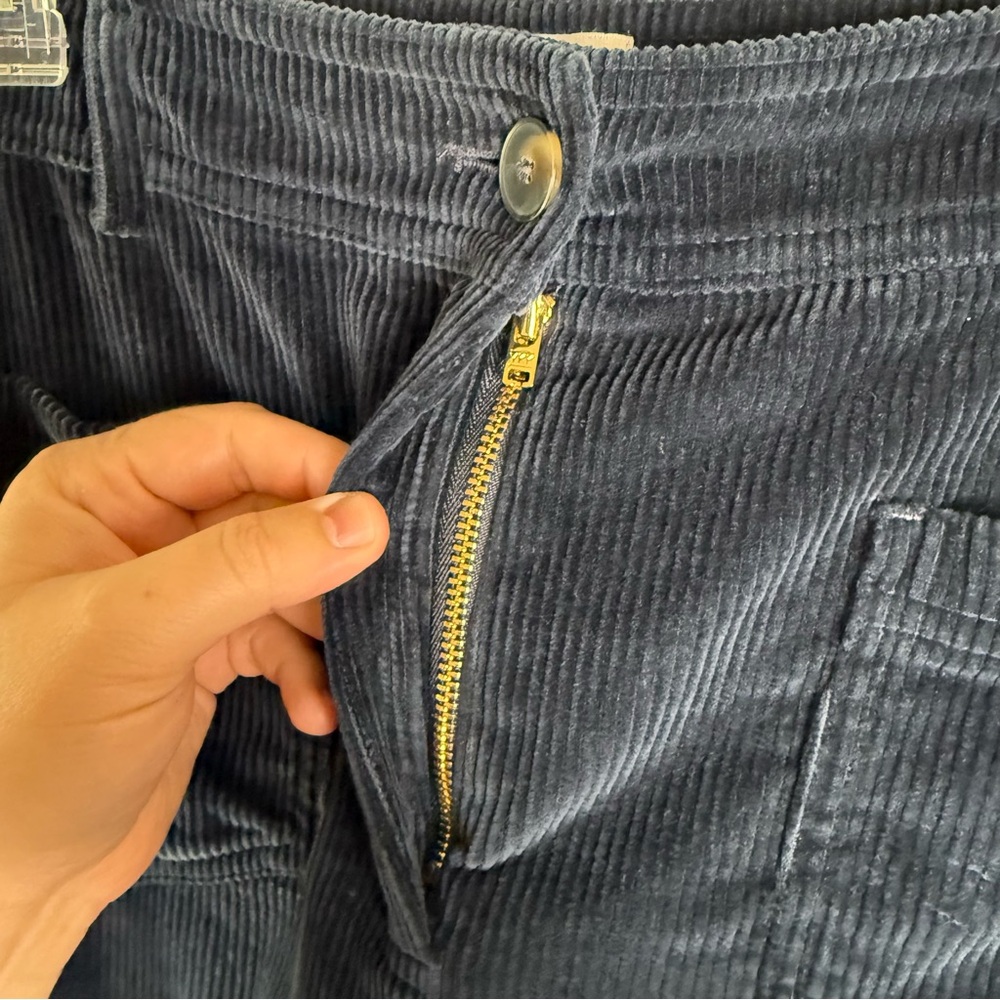 Sezane The 70's Trousers Navy Blue Corduroy EU 40 US 8 - Picture 4 of 16